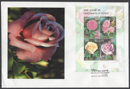 AOP India 2007 Fragrance of Roses MS FDC First Day cover Set of 20