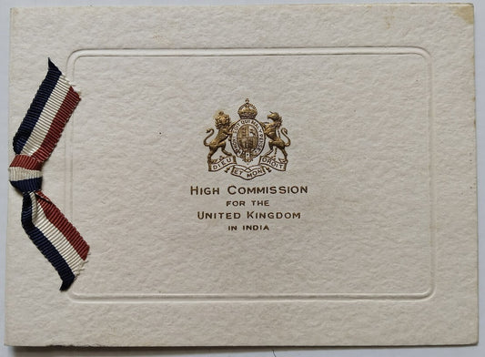AOP Crested signed New Year card HIGH COMISSION FOR THE UNITED KINGDOM IN INDIA