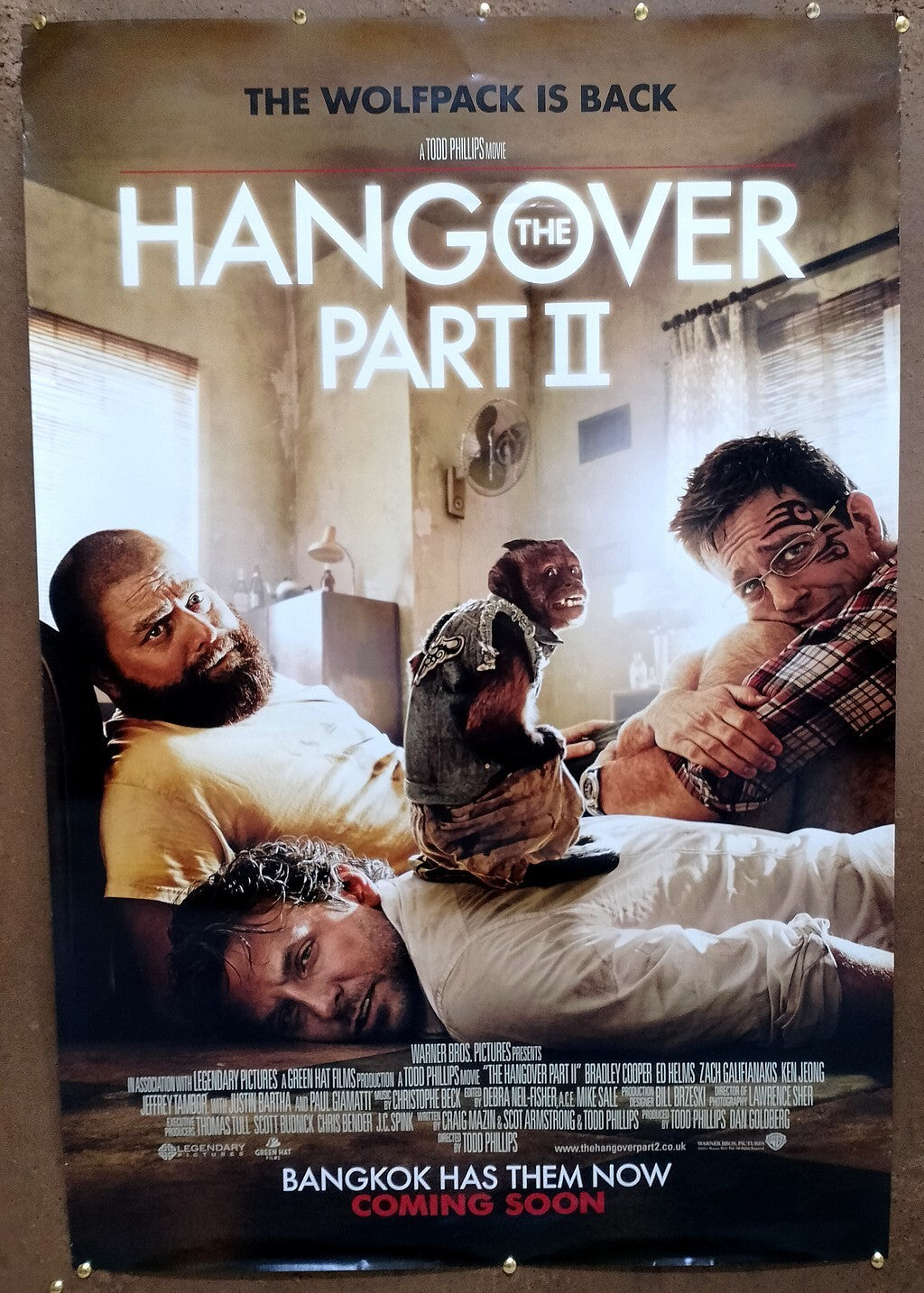 2011 The Hangover Part II 1 sheet India poster (2 side printed) Zach Galifianaki