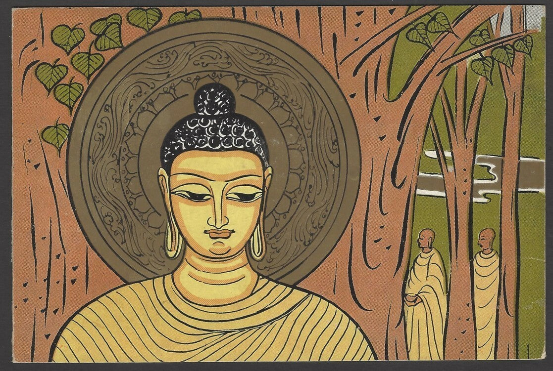 India 1956 Buddha 2v in a special First Day folder