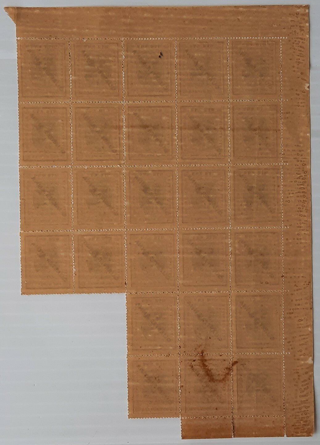India Indore State 1940 1/4a on 5 Rupees block of 26 MNH SG 33 £988