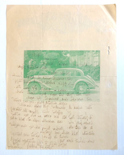 India 1938 illustrated letterhead ROYAL MOTOR CAR CO. Jetpur – HANSA CARS