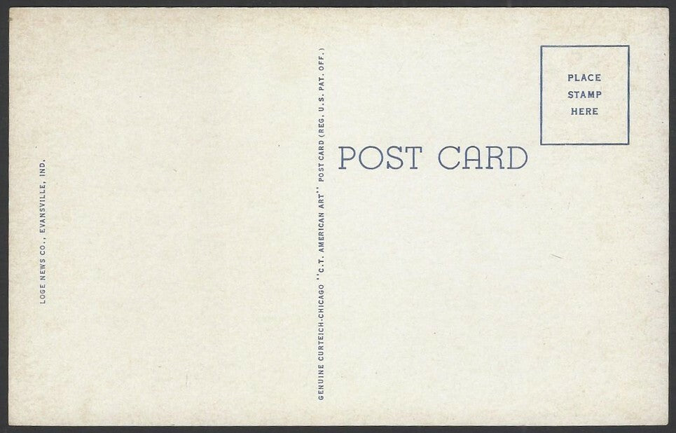 Evansville Indiana Masonic Temple vintage postcard