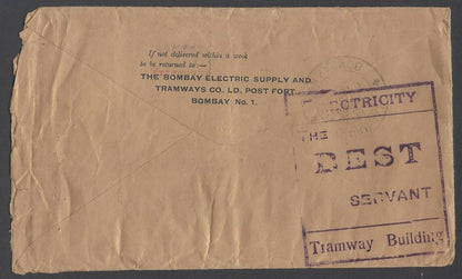 AOPIMT India Bombay 1928 bicolour meter cover BES&T Co.