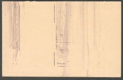 AOP India 15p Tiger postal card smeared & majorly unprinted ERROR unused