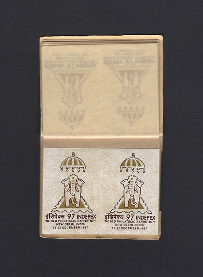 India 1997 INDEPEX booklet of 36 labels