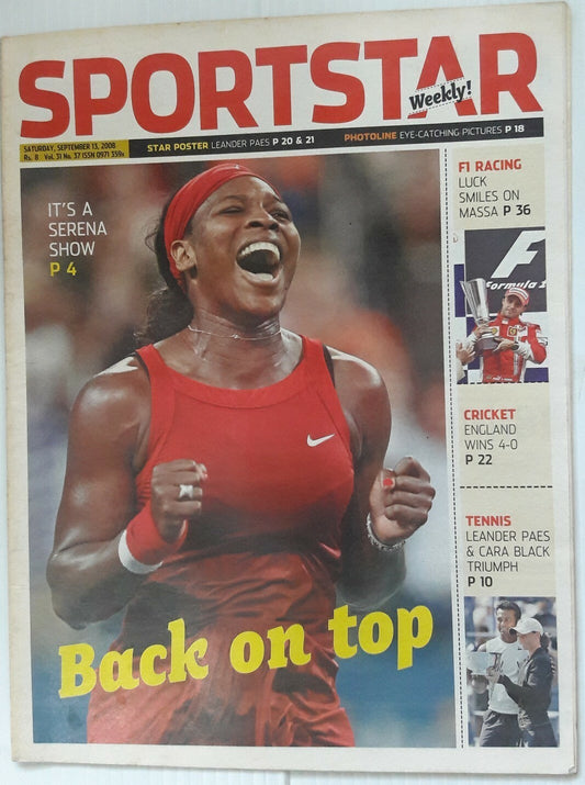 India Sportstar 2008-11 TENNIS cover issues 10” X 13” (5)