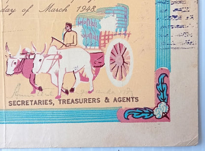 AOP India 1948 share certificate The Ahmedabad Cotton MFG. Co. Ltd