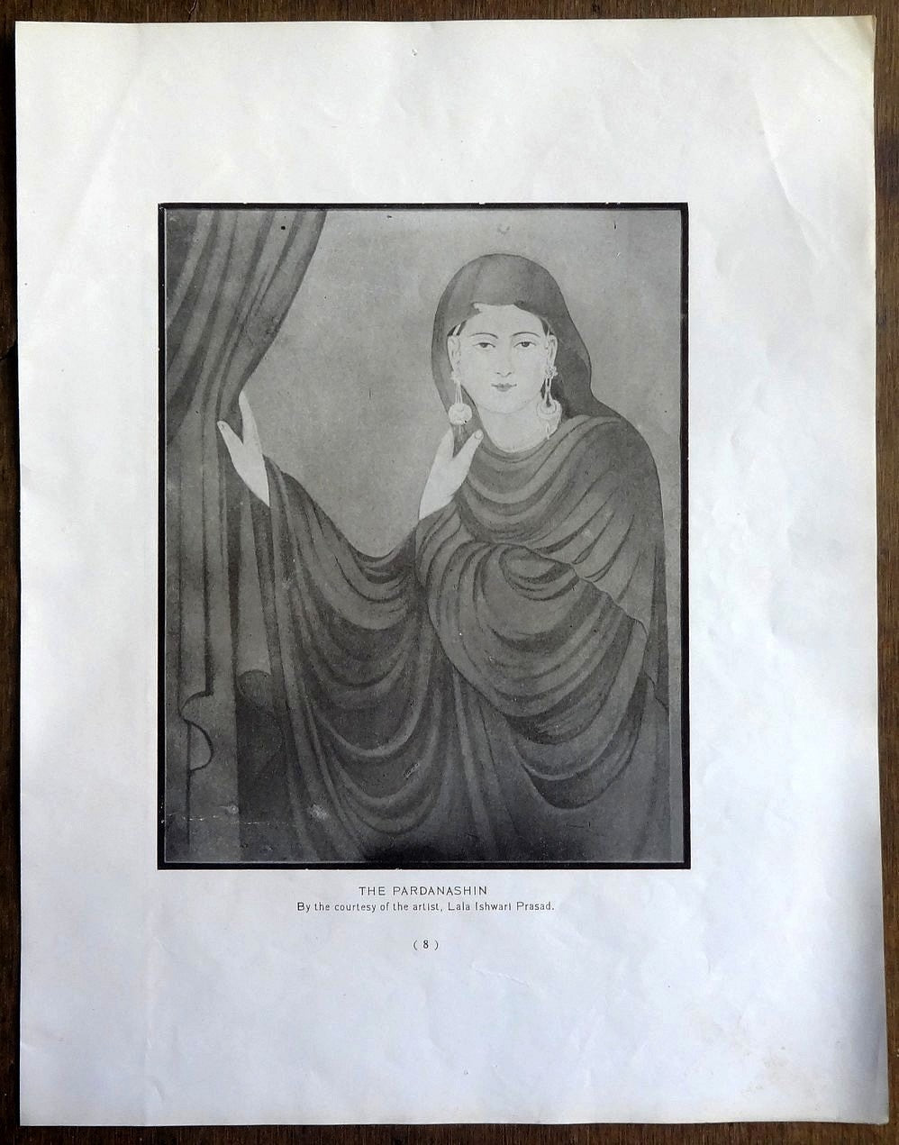 India c.1920s print THE PARDANASHIN by Ishwari Prasad 28cm x 22cm