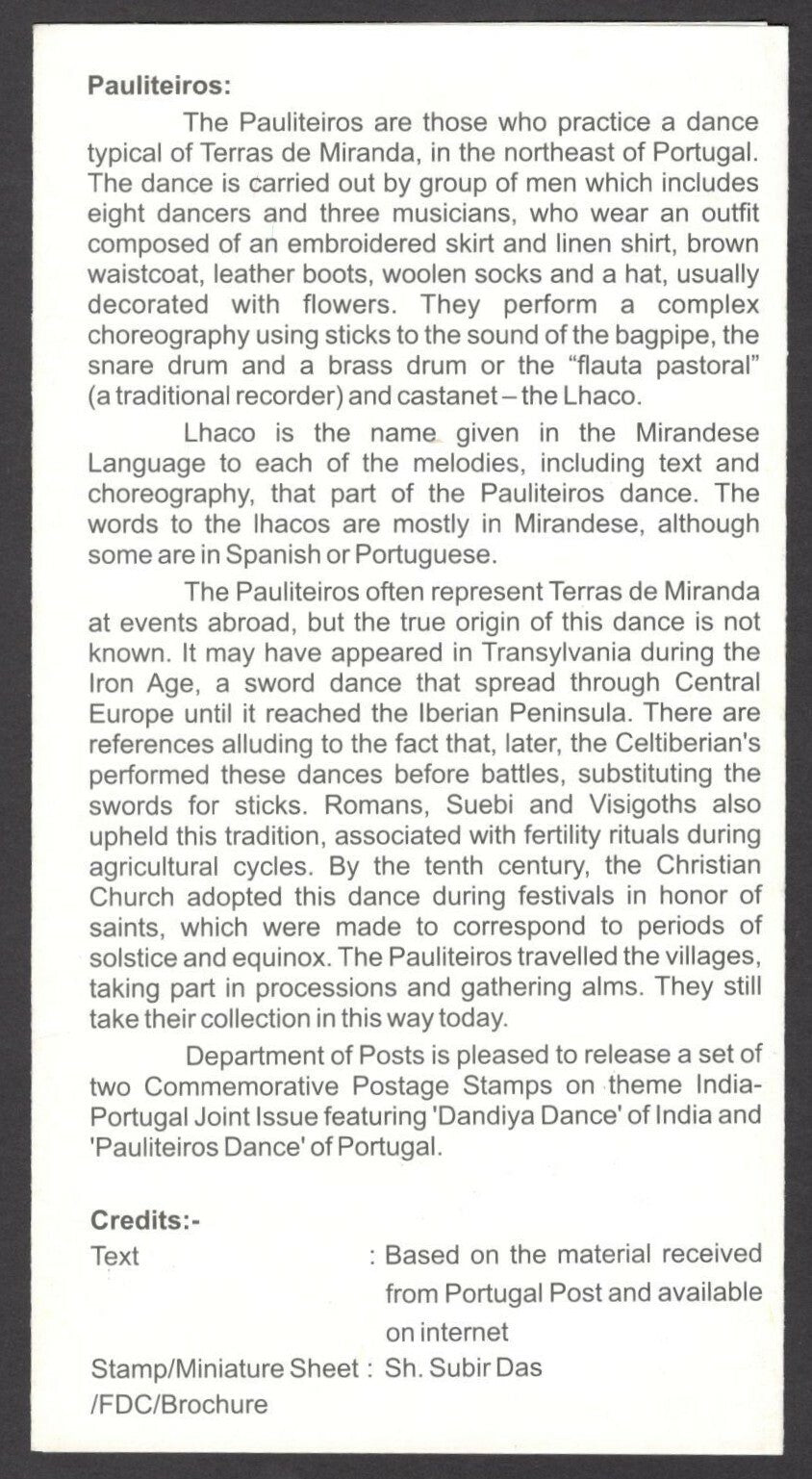India 2017 India-Portugal: Joint Issue MS on used brochure