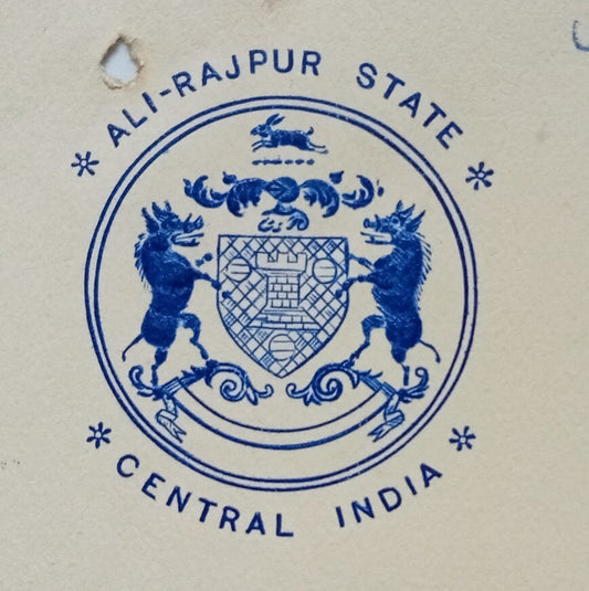 ALIRAJPUR CI India 1942 crested mourning letter signed Raja Regent Pratap Singh
