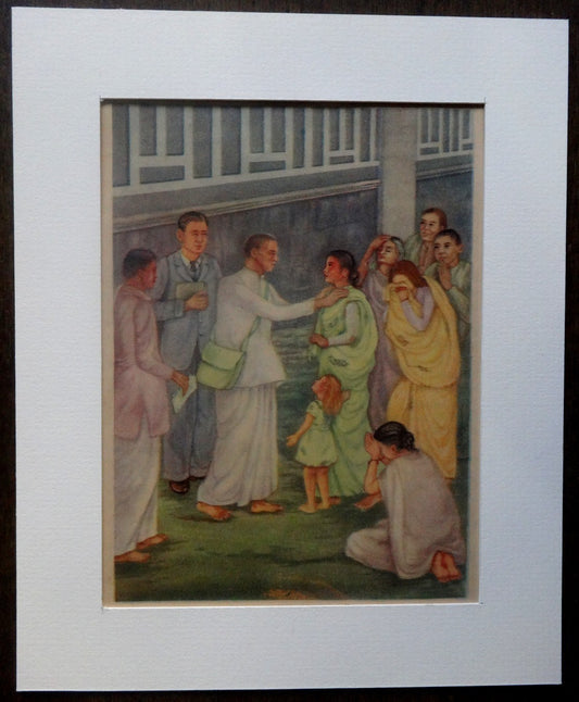 India Life of Gandhi print in card frame  8" x 10" G