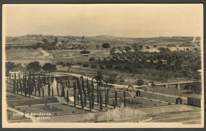 AOP India vintage rppc real photo postcard SCENE AT BRINDAVAN, MYSORE