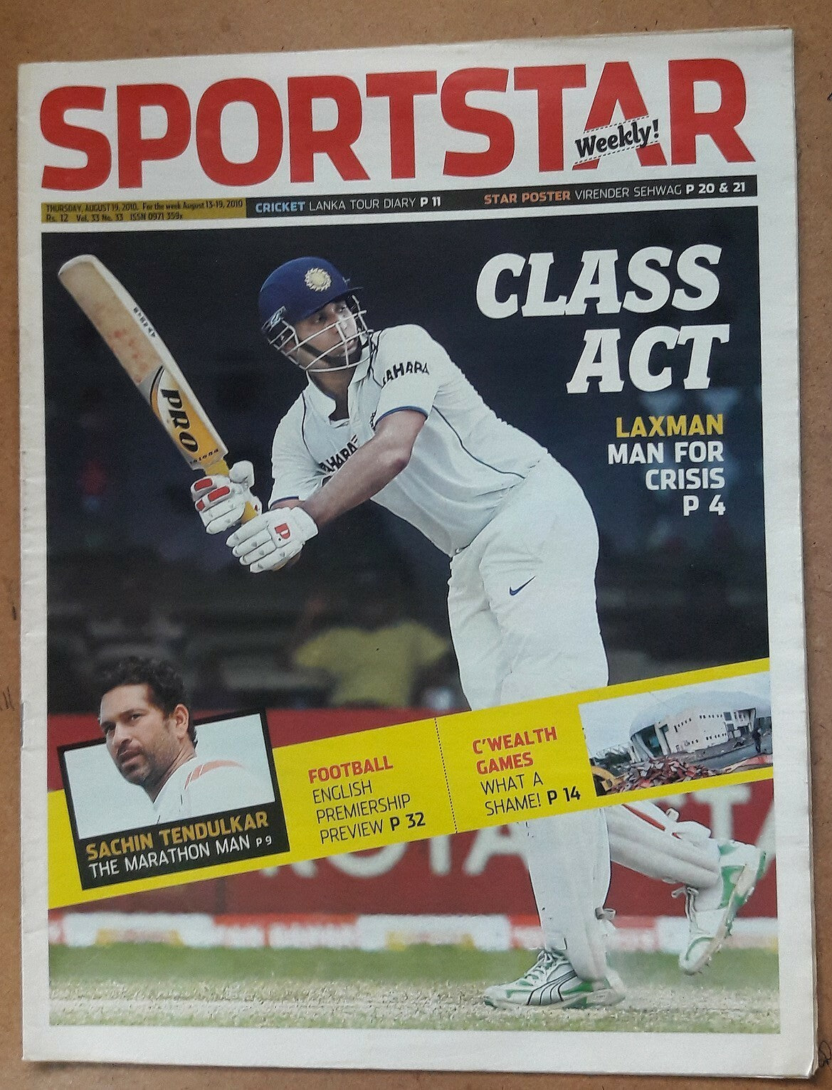 India Sportstar 2008-12 CRICKET cover issues 10” X 13” (5)