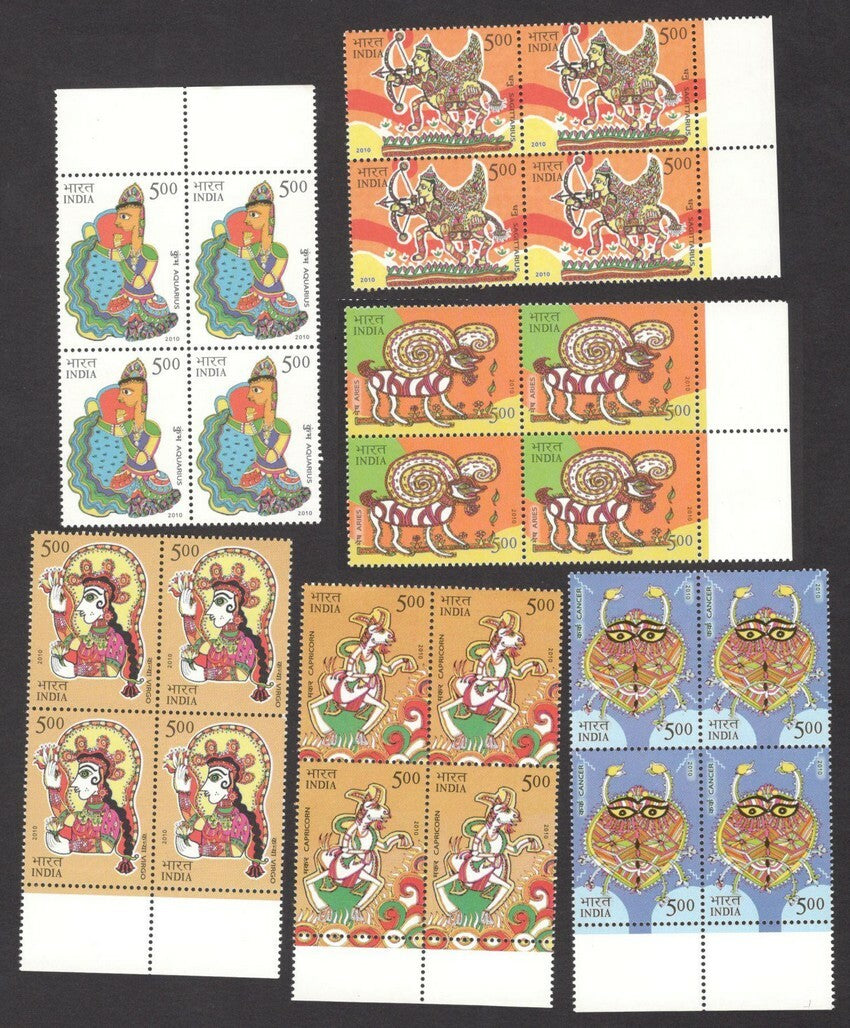 India 2010 BLOCKS OF FOUR Year pack / Year set MNH