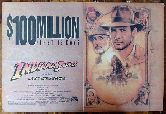 Variety Magazine INDIANA JONES & The Last Crusade $100m  First 90 days 2 pg ad R
