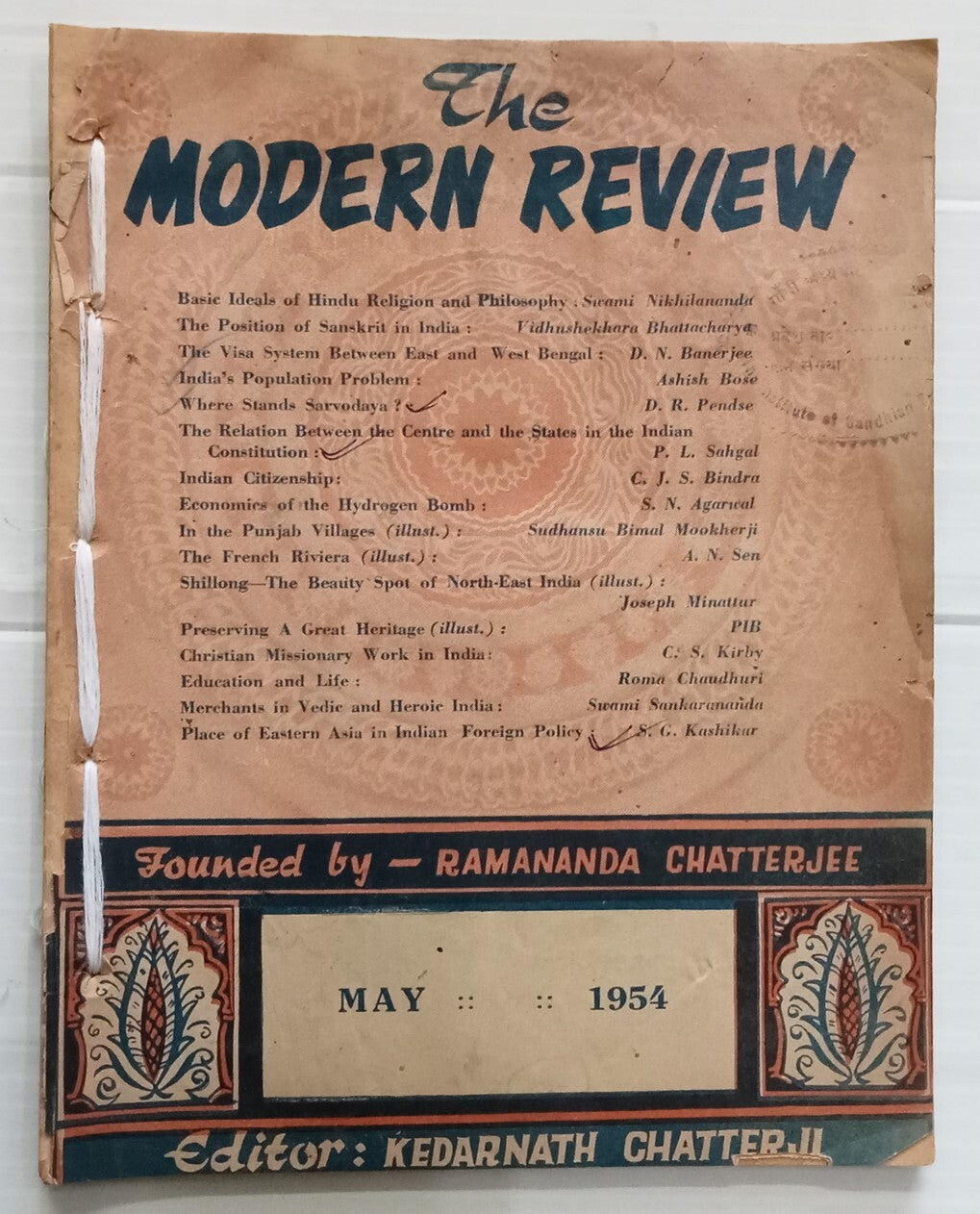 AOP India MODERN REVIEW May 1954 Merchants in Vedic and Heroic India