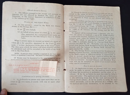Imperial Bank of India 1908 pass book