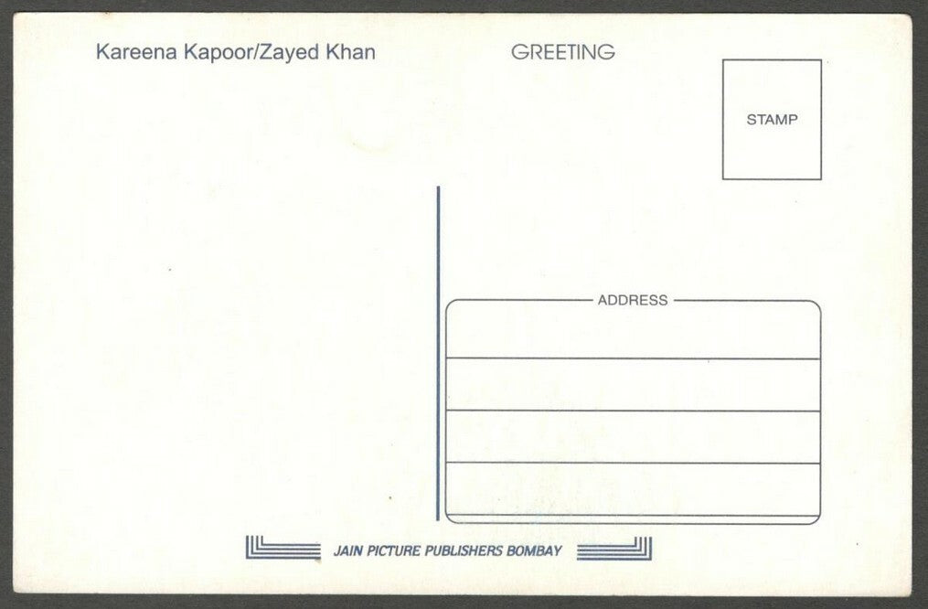 AOP India Bollywood vintage postcard KAREENA KAPOOR & ZAYED KHAN