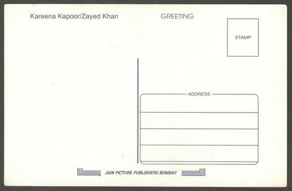 AOP India Bollywood vintage postcard KAREENA KAPOOR & ZAYED KHAN