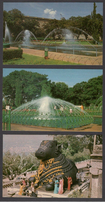 India 10 vintage colour postcards MYSORE & BRINDAVAN