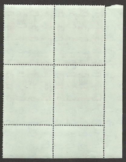 (AOP) India Recruitment Fee 100R MISPERF ERROR MNH block of 4