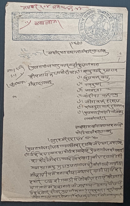 India jodhpur state - Thikana Budu stamp paper