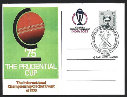 India 2023 ICC Cricket World Cup postcard PRUDENCIAL CUP
