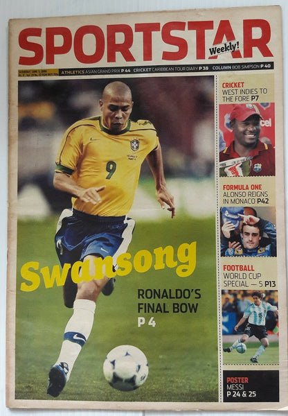 India Sportstar 2006-10 FOOTBALL cover issues 10” X 13” (5)