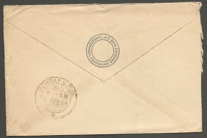 AOP South Africa WW2 1944 censored meter cover to India