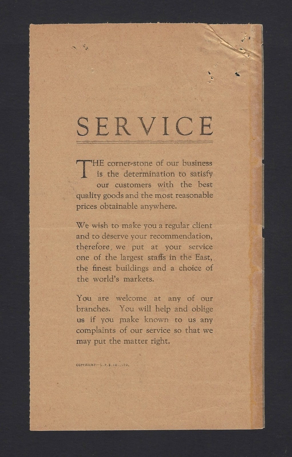 India 1934 Whiteaways Drapers & Outfitters of the East Billhead