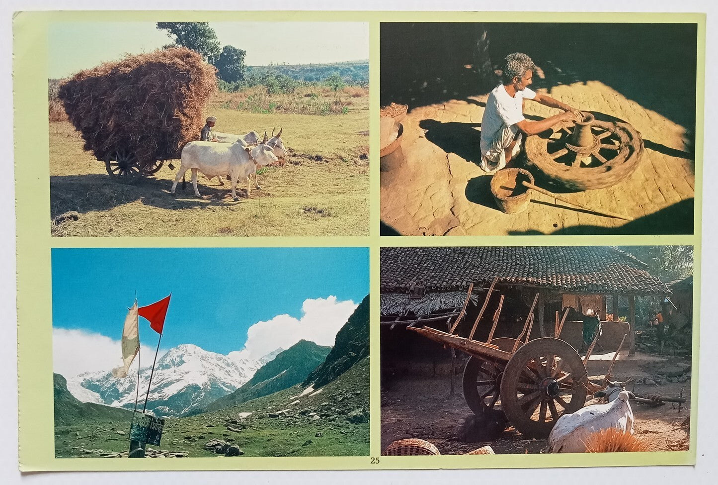 (AOP) India vintage uncut blocks of 4 postcards ( 6 x 4 = 24)