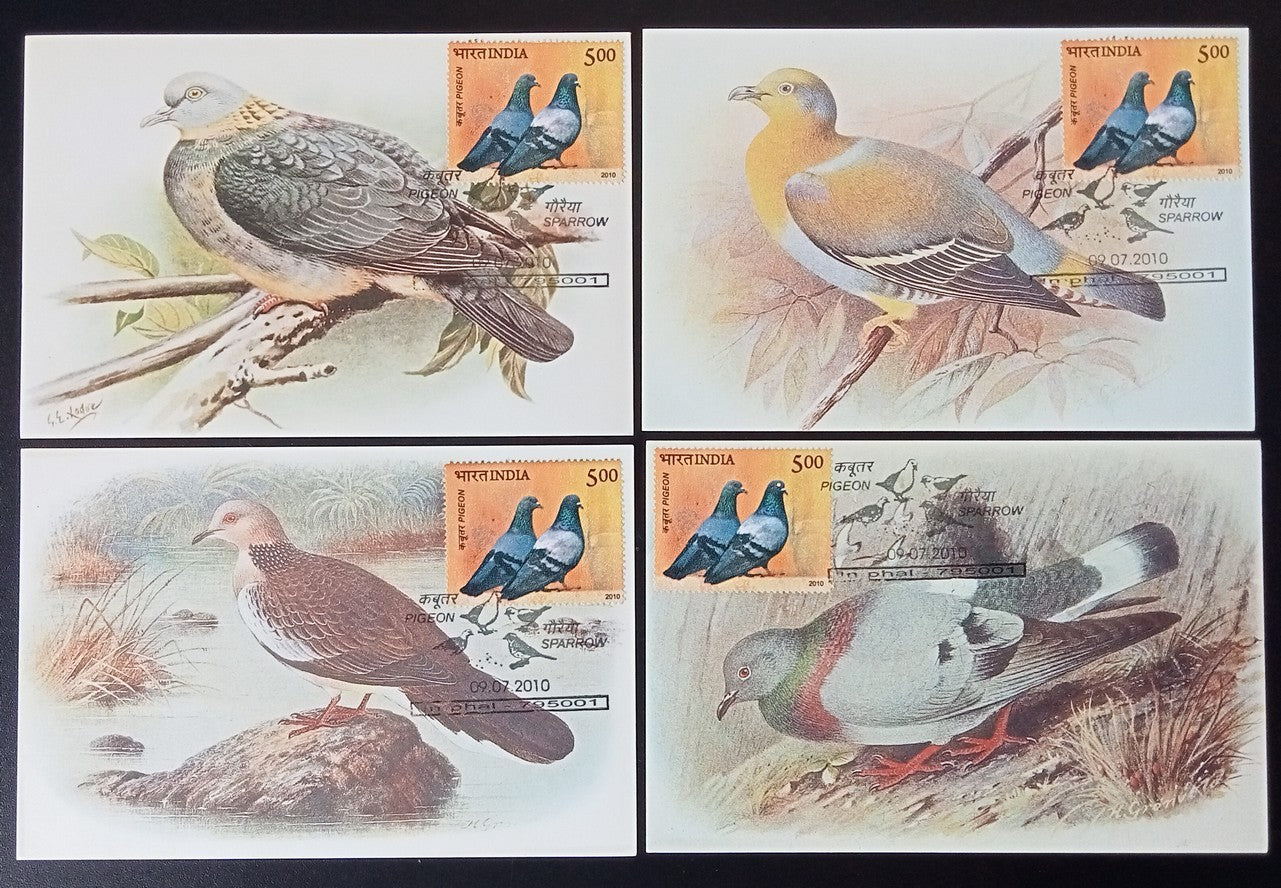 AOP India 2010 Pigeon maxicard set of 24