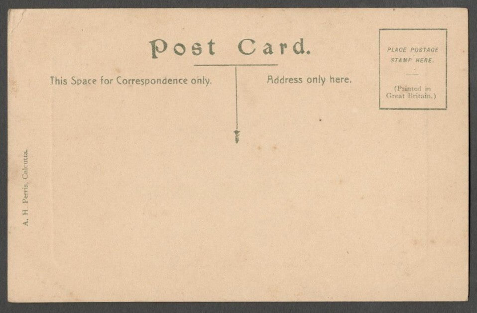 AOP India Howrah Station Street, Calcutta TRAMS vintage postcard