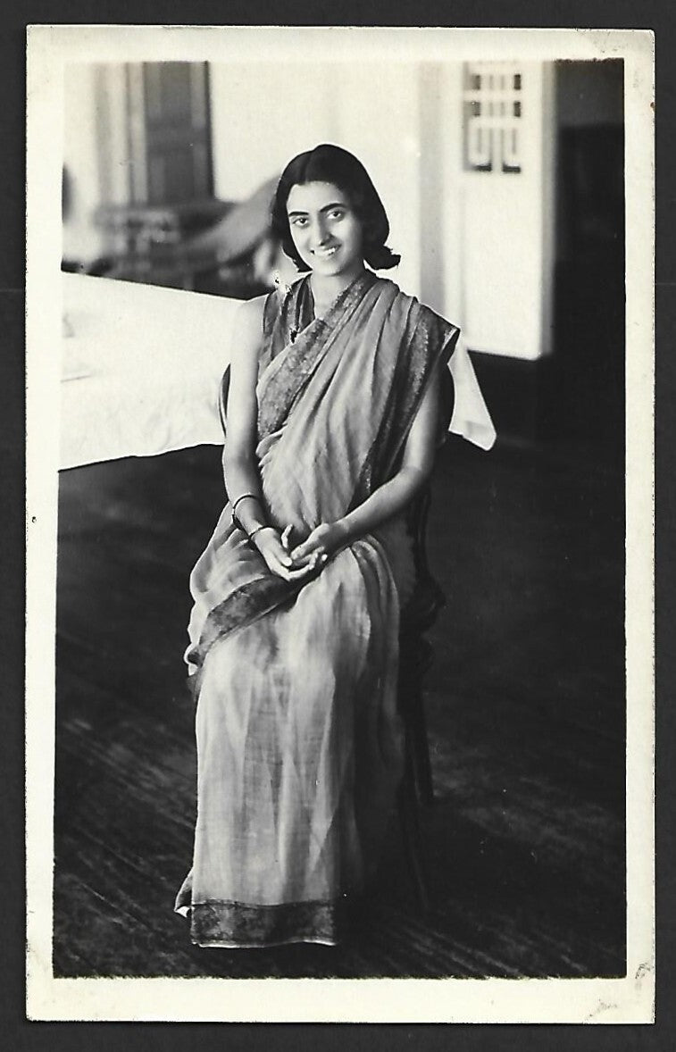 AOP India Indira Nehru (later Indira Gandhi) vintage postcard 1930s