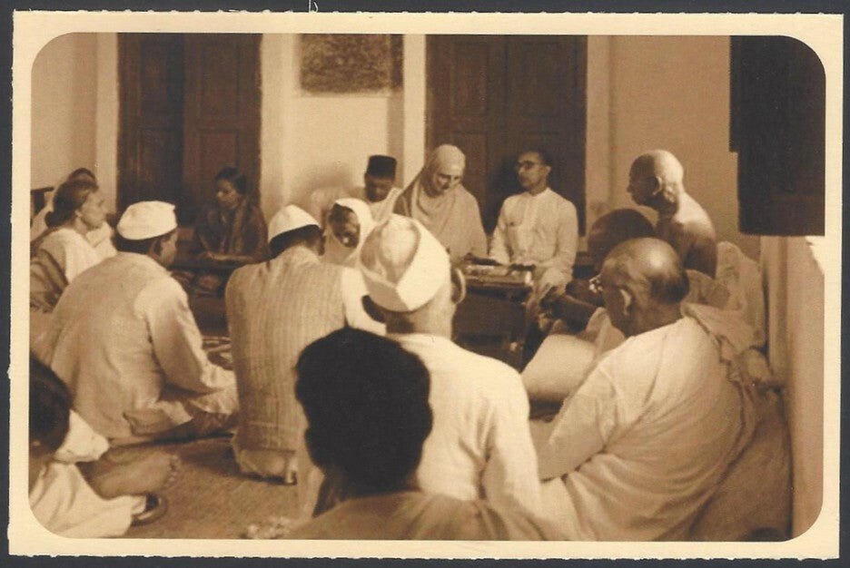 AOP India full back pictorial 50p Gandhi postal card GANDHI 