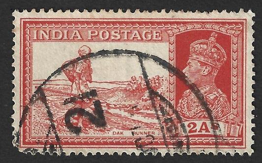 India KGVI 1937 2a Dak Runner canc. FPO 21 BASRA MARGIL, Iraq