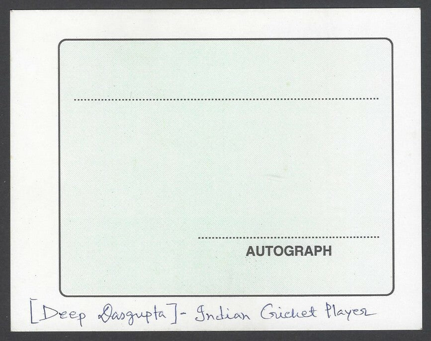 AOP India CRICKET Deep Dasgupta signed autograph card