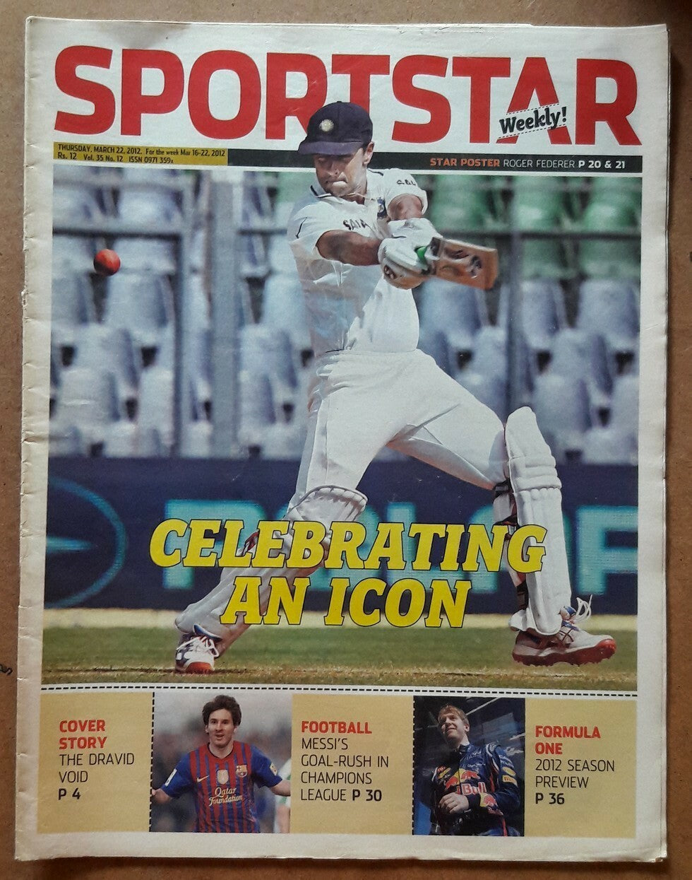 India Sportstar 2009-12 CRICKET cover issues 10” X 13” (5)