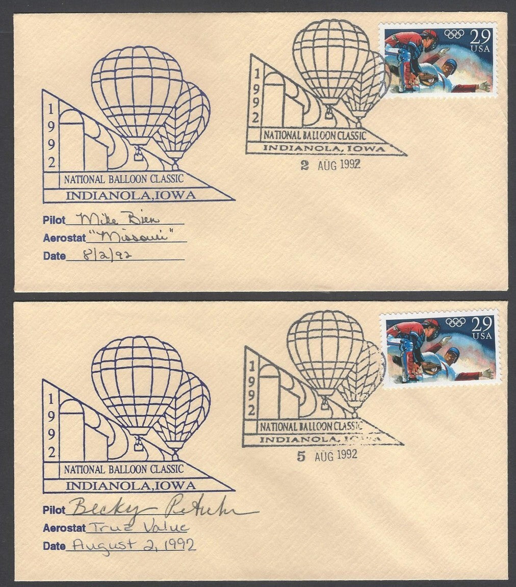 National Balloon Classic, Indianola 1992 covers signed by Pilots (5)