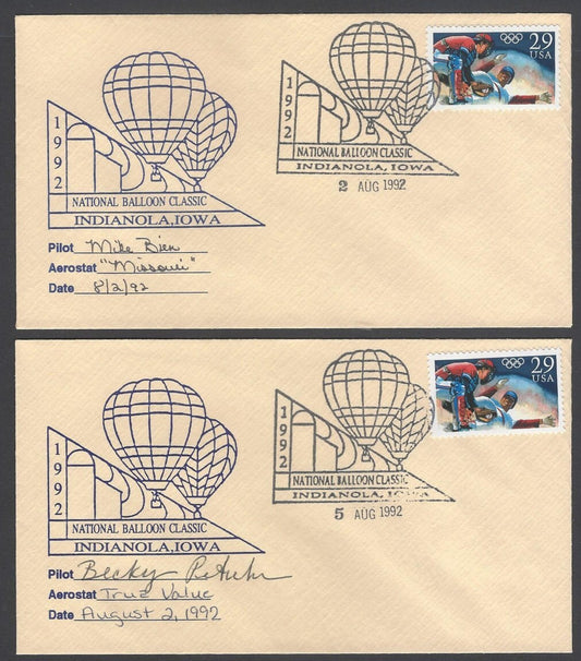 National Balloon Classic, Indianola 1992 covers signed by Pilots (5)