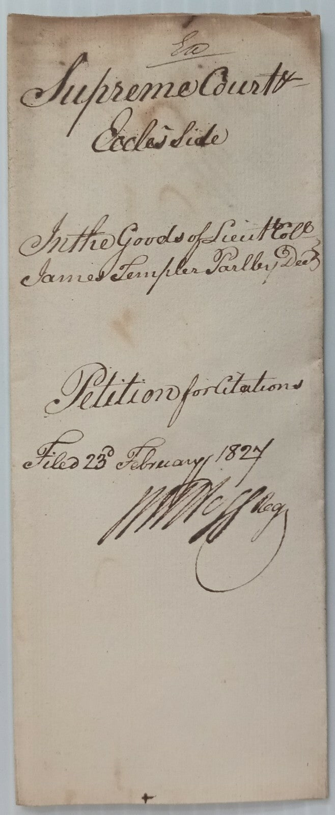 AOP India 1827 Supreme Court, Fort Williams, Calcutta document