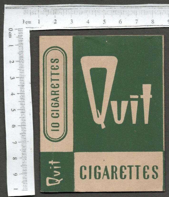 AOP India vintage empty packet QUIT Cigarettes Golden Tobacco Co.