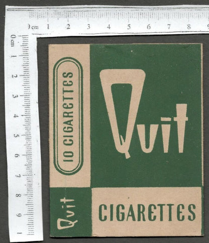 AOP India vintage empty packet QUIT Cigarettes Golden Tobacco Co.