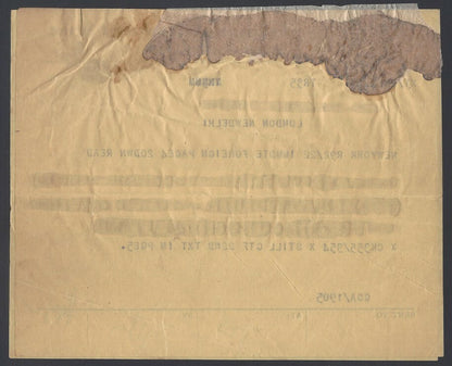 Government of India OVERSEAS COMMUNICATIONS SERVICE telegram form used ex USA