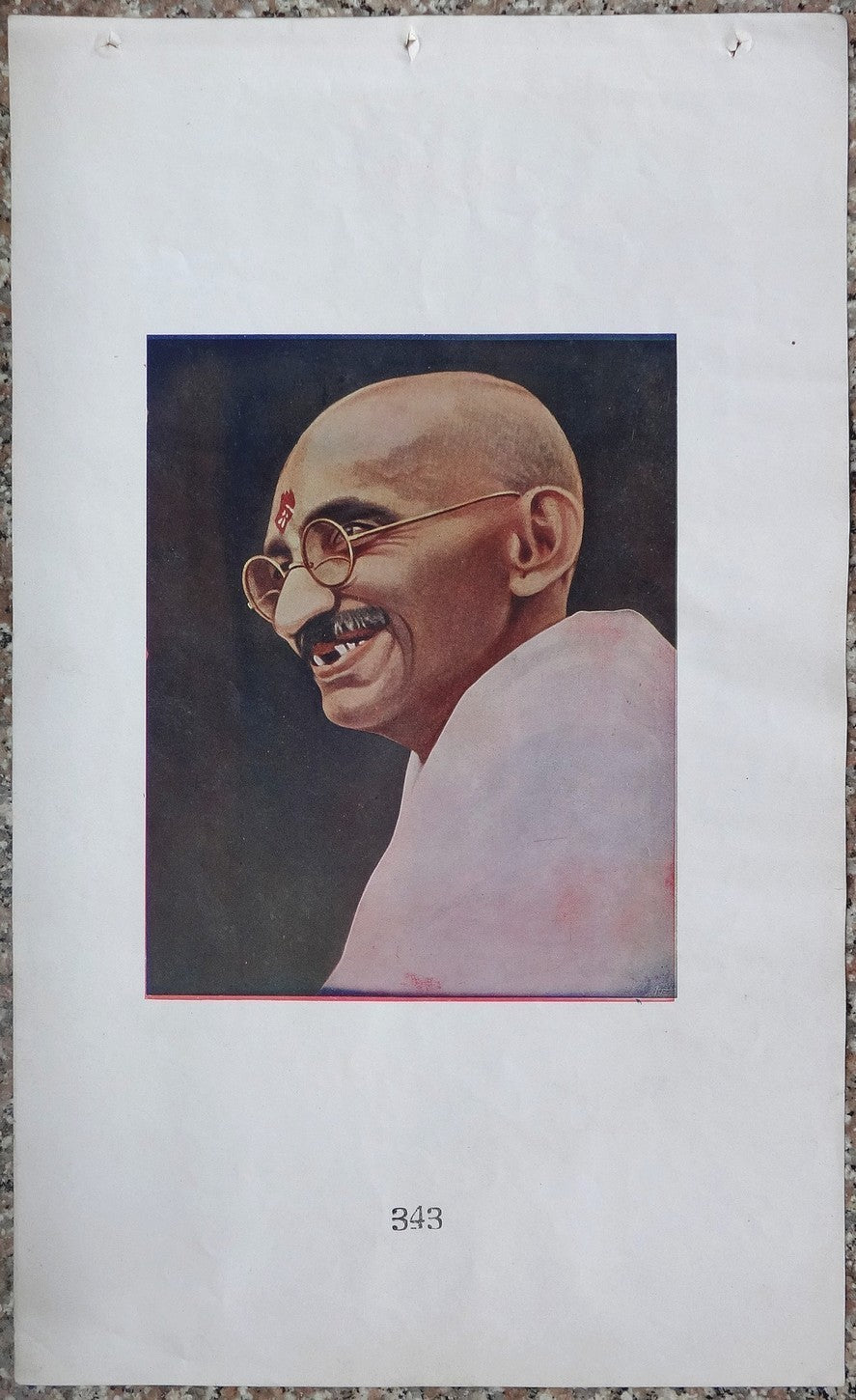 India 1941 11” x 17.5” poster MAHATMA GANDHI Oriental Calendar Co Calcutta