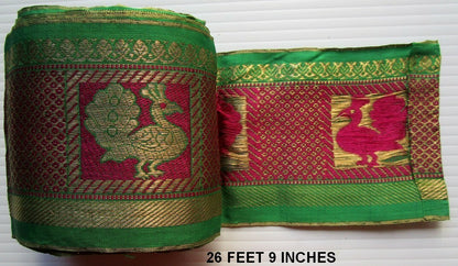 India Banarasi woven border / trim with zari (metallic) threads 3 3/4 in x 26 ft