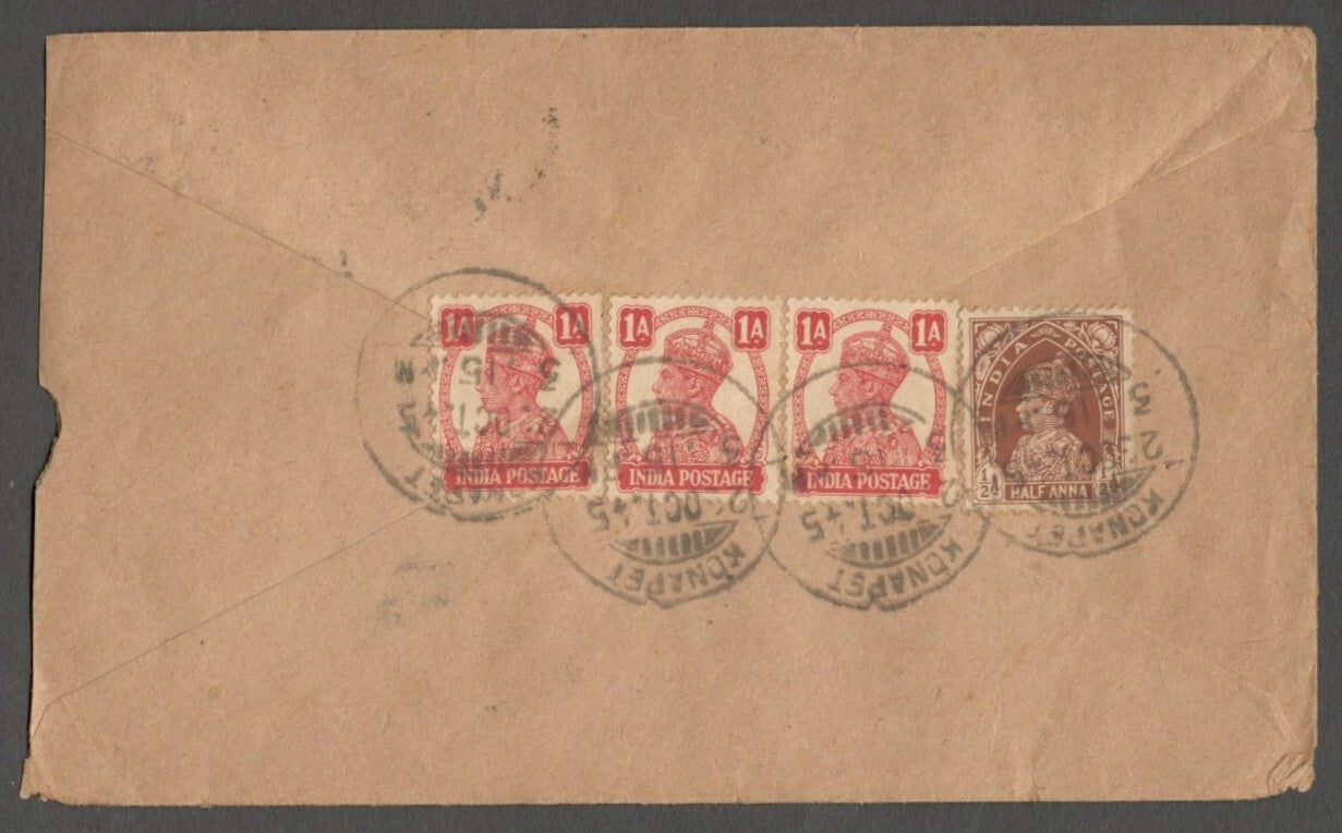 AOP India WW2 1945 censored cover to Malaya