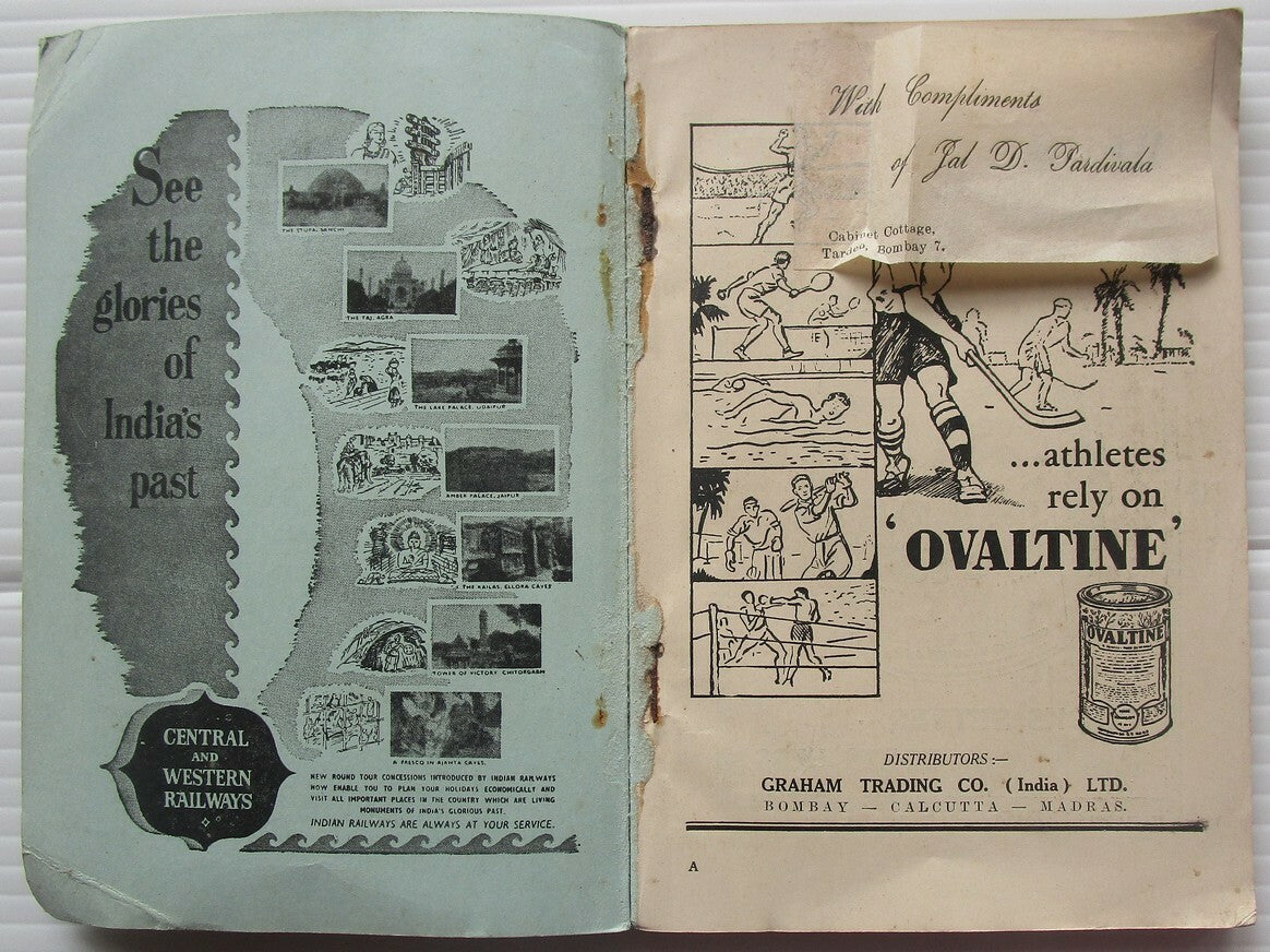 India Manual of Athletic Competitions Track & Field by Pardivala 1955 SC 143pgs
