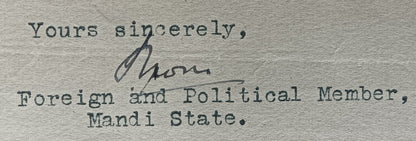 India 1947 crested letter MANDI STATE
